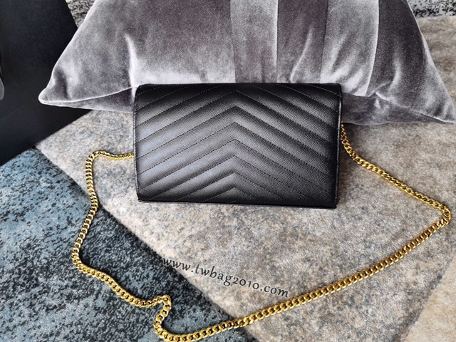 YSL专柜款女包 聖羅蘭經典款MONOGRAM魚子醬原廠皮信封包 YSL肩背斜挎包 377828  jjh1048